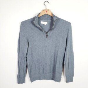 Frederik Anderson Copenhagen Golf Cotton Mens Quarter Zip Grey Pullover Sweater